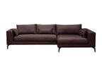 Luxury 5-seater fabric corner sofa, Homelumiere brown, right-hand corner, front view