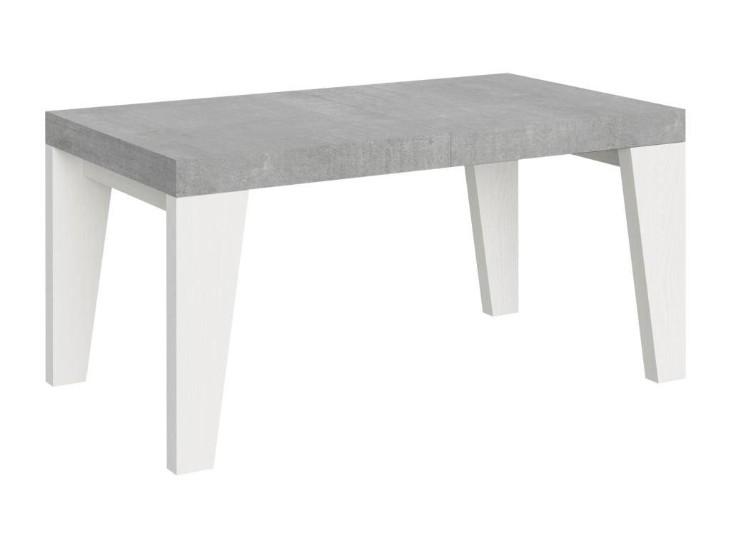 Extendable table 90x160/420 cm Homelumiere Mix, Concrete Grey top, White Ash legs