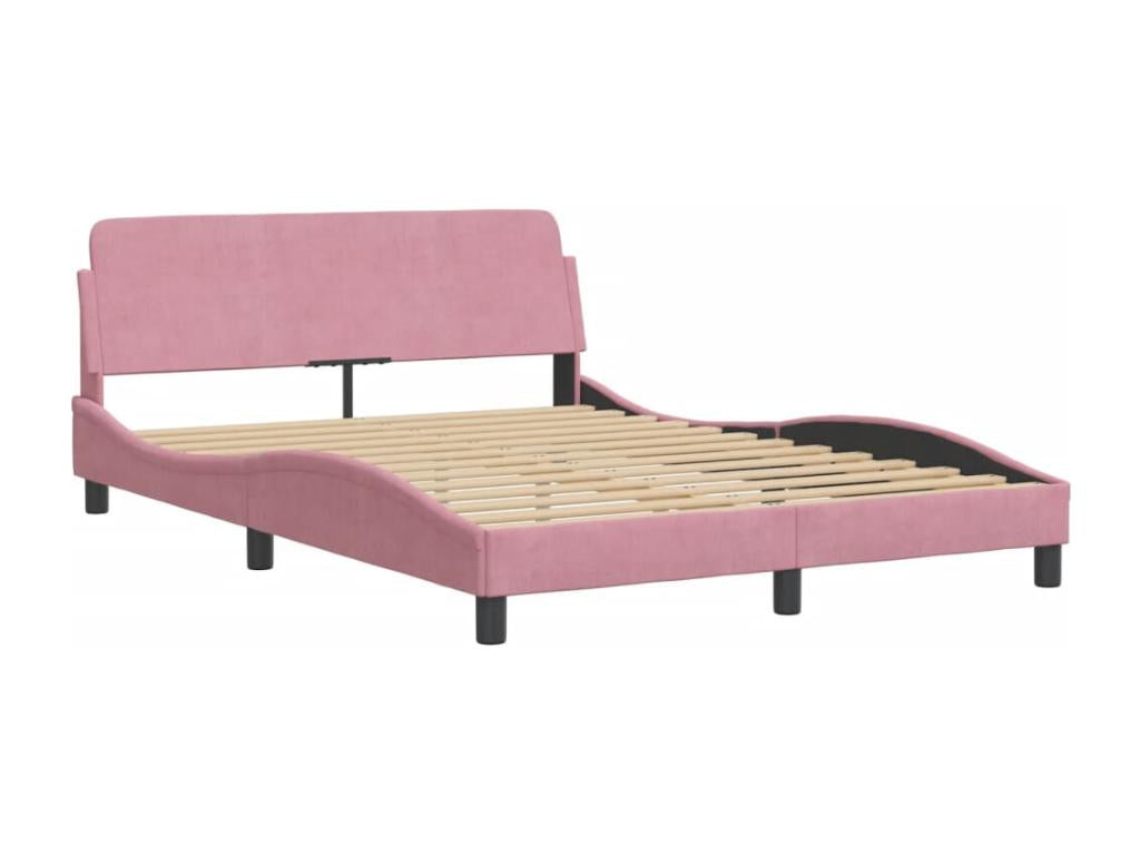 Bed with pink mattress 140x190 cm velvet 33149AFBY