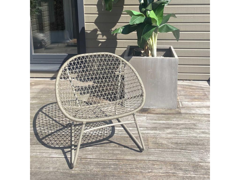 Homelumiere - Homelumiere Outdoor Chair in Polypropylene with Beige Metal Legs