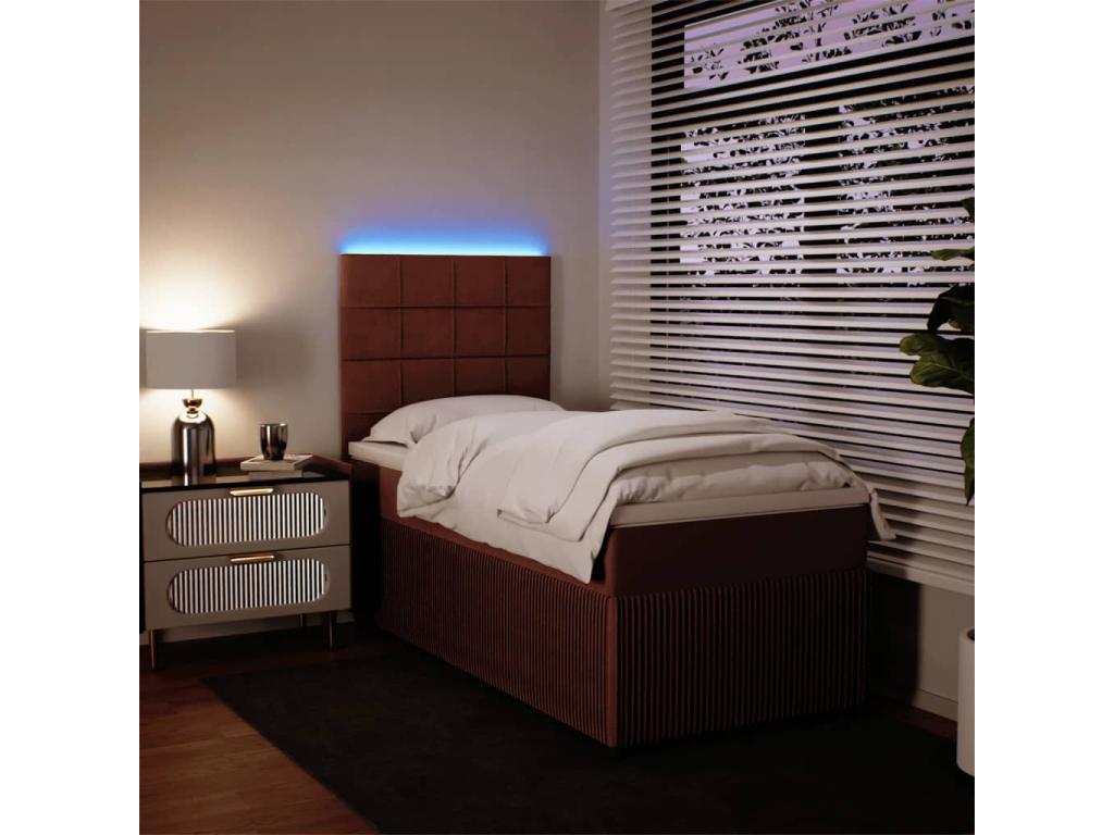 Homelumiere bed base and mattress, Pink 80x200 cm Velvet