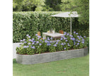 Raised garden bed, powder-coated steel, silver