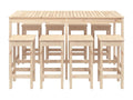 9-Piece Garden Bar Set, Solid Pine Wood 09501HMNL