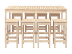 9-Piece Garden Bar Set, Solid Pine Wood 09501HMNL
