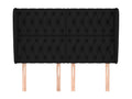 Headboard with wings, Black, 147x23x118/128 cm, Fabric, 38911JSMI