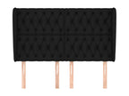 Headboard with wings, Black, 147x23x118/128 cm, Fabric, 38911JSMI