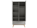 Complete bedroom set including convertible bed (70x140cm), changing table and 2-door wardrobe, Swing Grey and wood, 52962PUHK