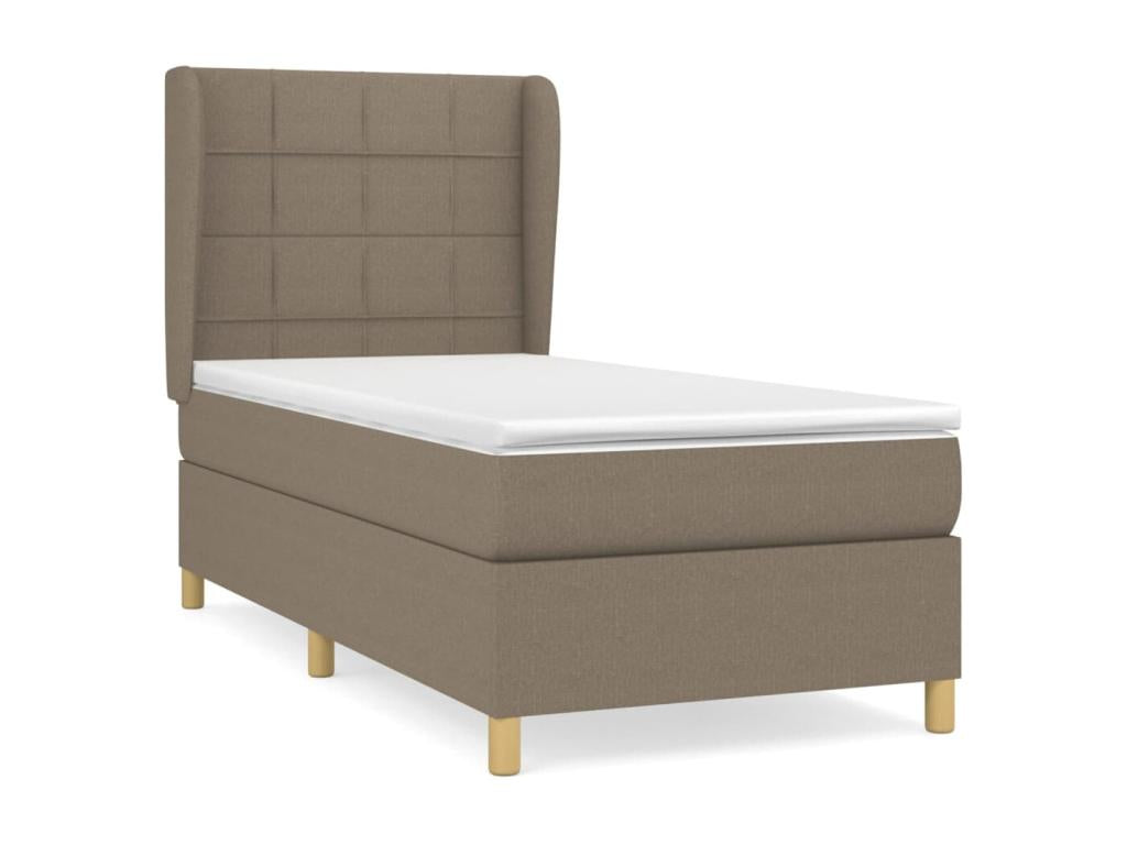 Upholstered bed base with Homelumiere 90x190 cm mattress, fabric