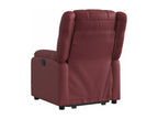 Electric reclining armchair, burgundy red faux leather