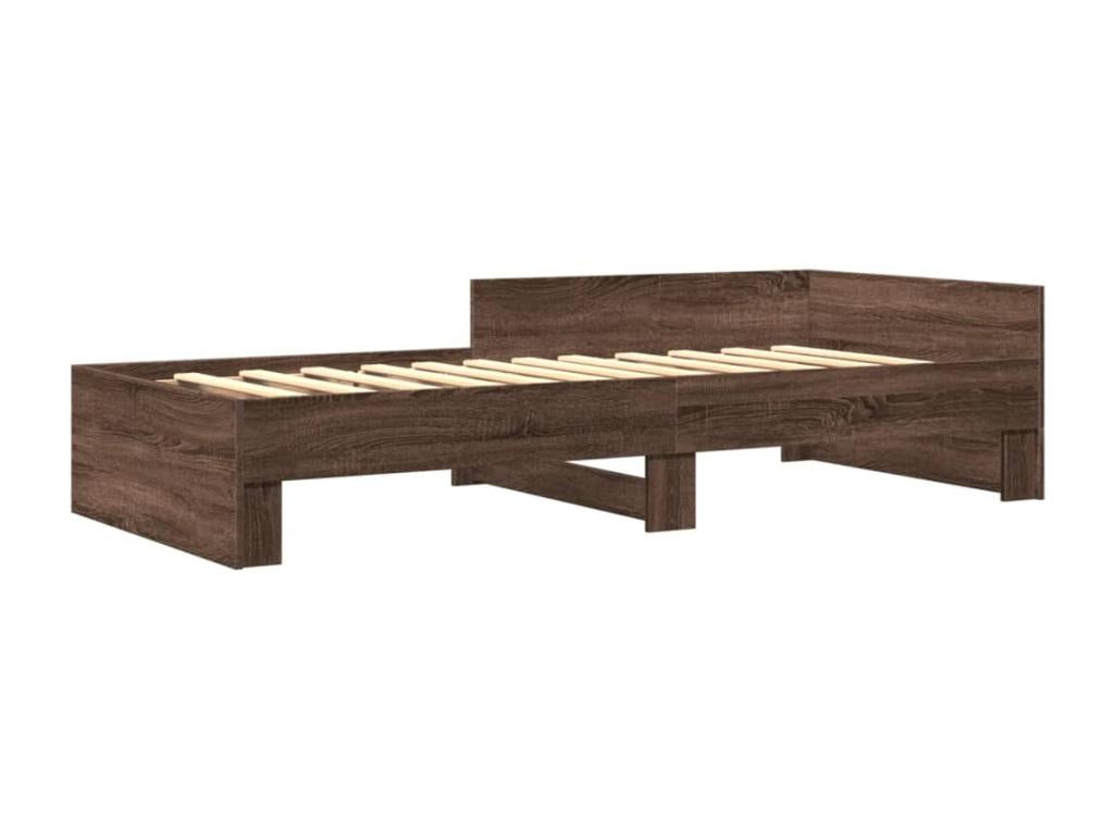 Bed frame without mattress, brown oak, 90x190cm, engineered wood