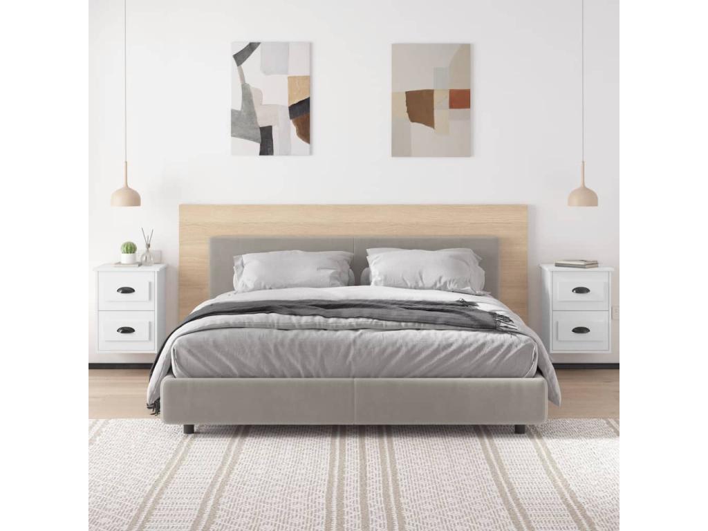 Wall-mounted bedside tables, 2 pieces, white, 41.5x36x53