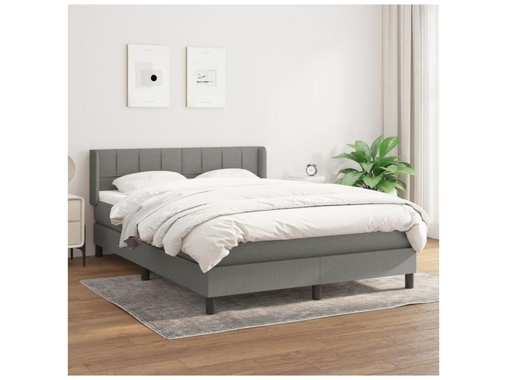 Homelumiere bed base with dark grey mattress 140x190 fabric
