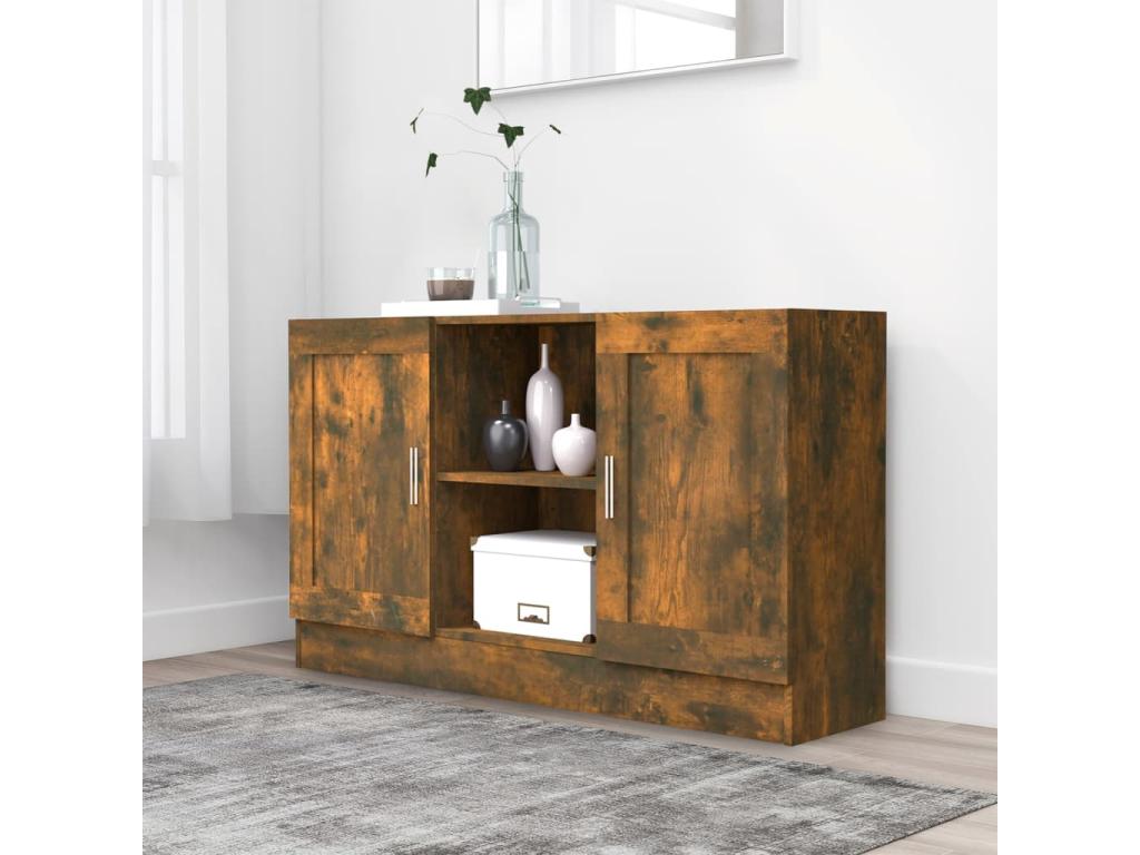 Smoked oak sideboard 120x30.5x70 cm Engineered wood