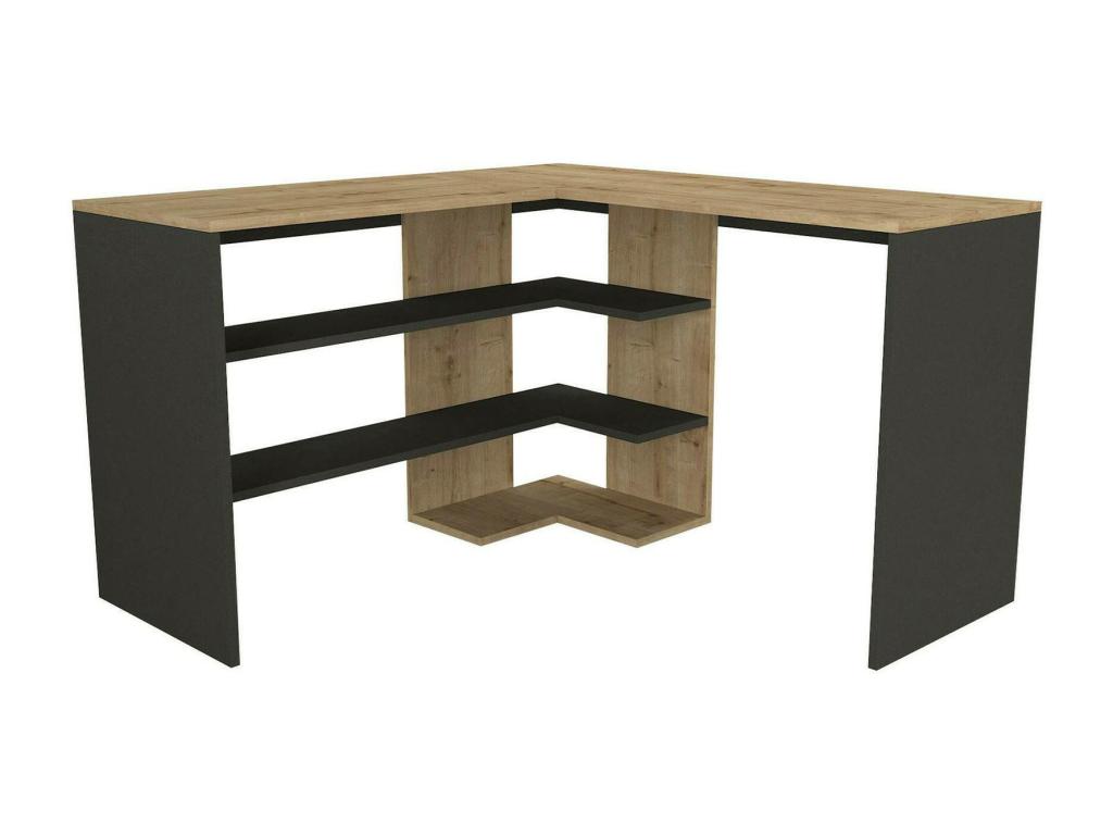 Homelumiere Desk, Multipurpose PC Desk, Worktop, 120x120x74 cm, Oak and Anthracite