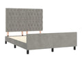 Bed frame with headboard, light grey, 140x200 cm