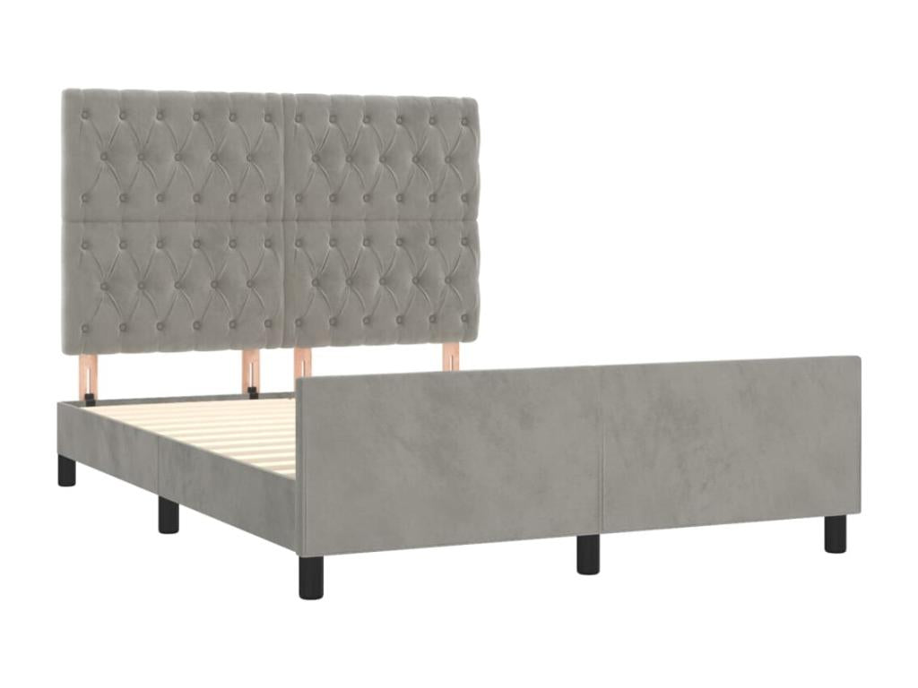 Bed frame with headboard, light grey, 140x200 cm