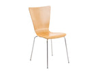 Conference chair - Wood / Chrome-plated metal - Natural - Homelumiere
