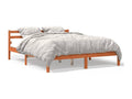 Brown waxed bed frame 160x200 cm solid pine wood