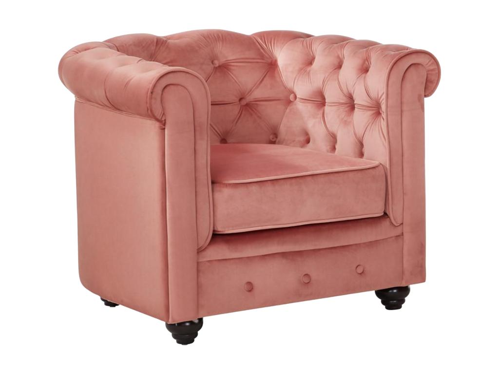 Homelumiere Armchair - Pastel Pink Velvet