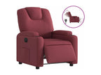 Electric recliner armchair, burgundy red fabric
