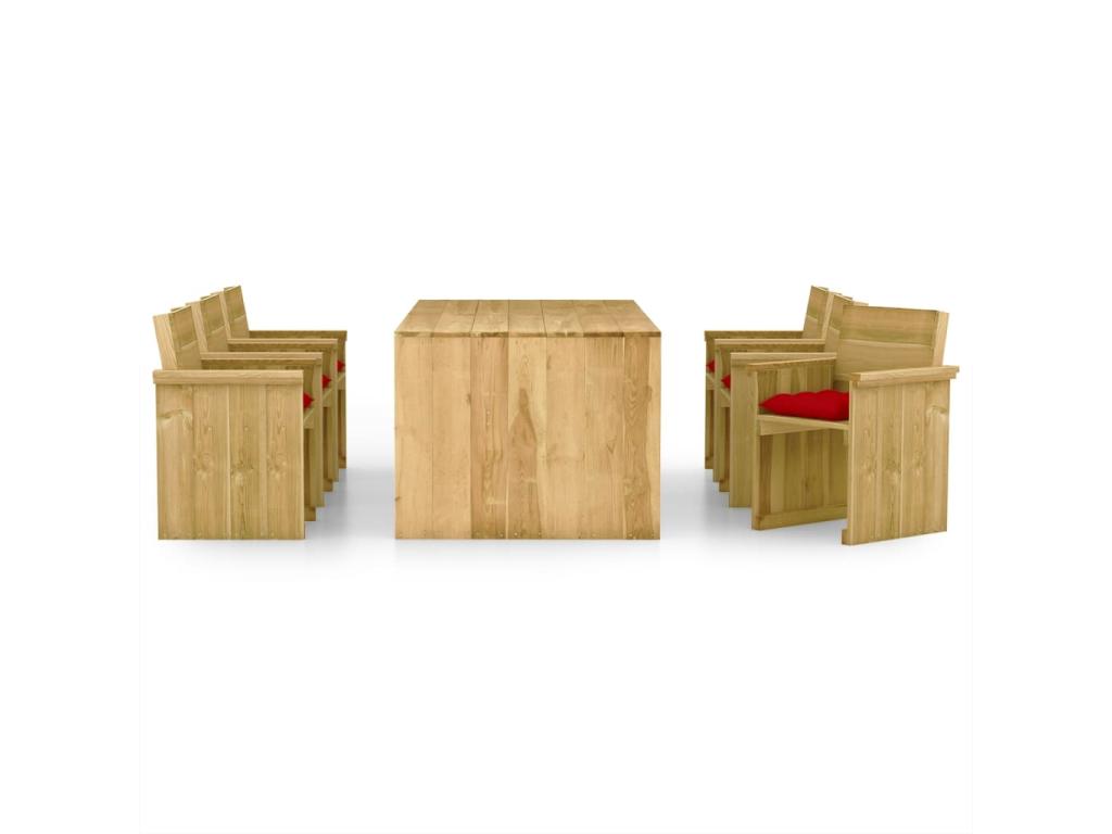 7-piece garden dining set with cushions, impregnated pine