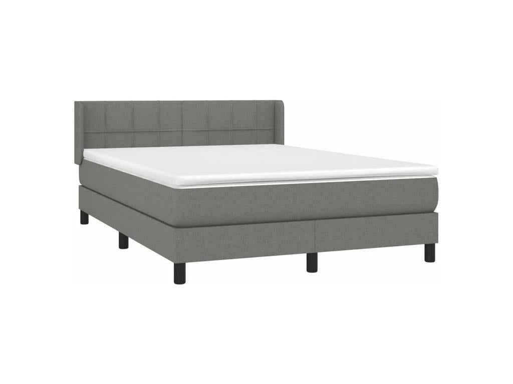 Homelumiere bed base with dark grey mattress 140x190 fabric