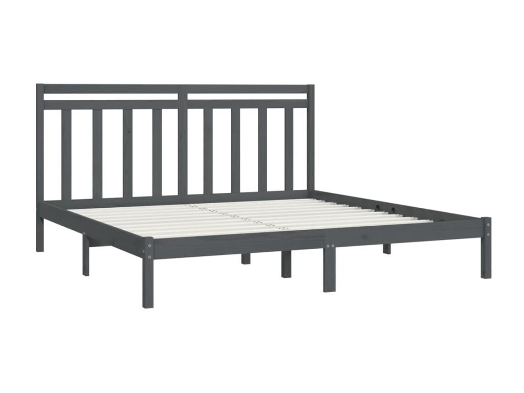 Grey Solid Wood Bed 200x200 4