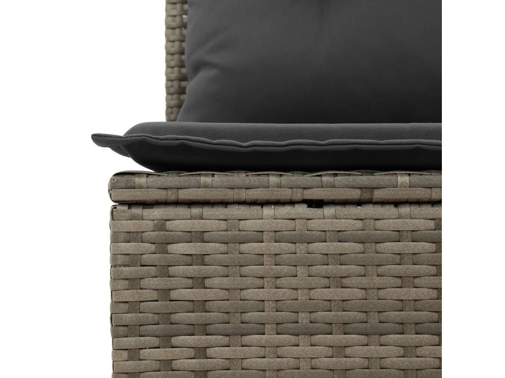 9-piece garden furniture set with grey resin wicker cushions