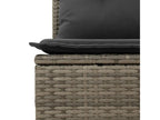 9-piece garden furniture set with grey resin wicker cushions