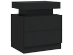 Black bedside table 45x35x52 cm Chipboard