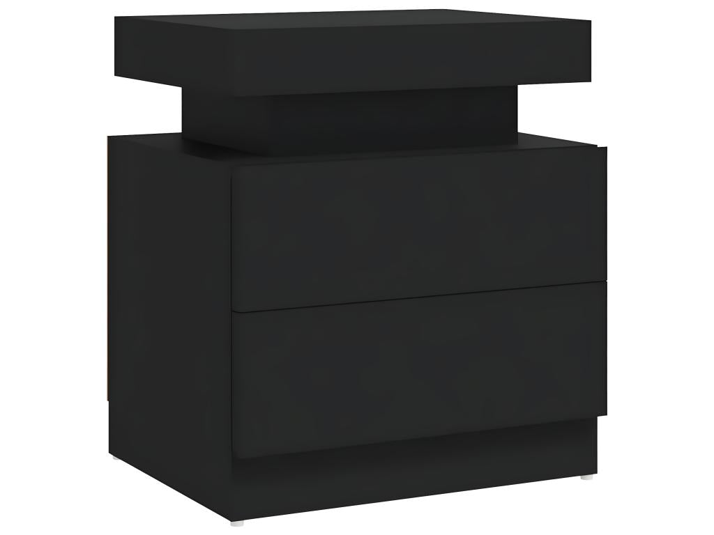 Black bedside table 45x35x52 cm Chipboard