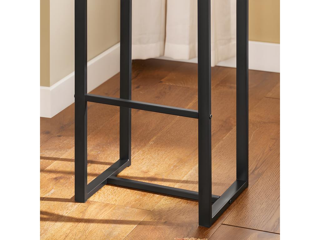 Set of 1 Table and 4 Stools, Bar Table Set with 4 Bar Stools and Footrests OGT15-N 19450SNSI