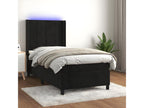 Homelumiere bed base with mattress and LED, black, 100x200 cm, velvet