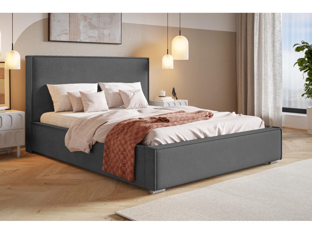 Delimoa double bed 200x200 Delimoa - Bed with Storage Manufacturer Furniture - Designer bed in dark grey Amor Velvet fabric 4321 63995GLXY
