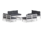 9-piece garden furniture set with cushions, anthracite pine wood