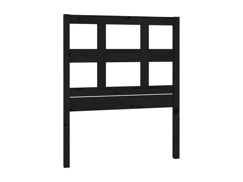 Black Headboard 95.5x4x100 Solid Pine Wood