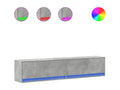 Wall-mounted TV unit with LED lighting, concrete grey, 180x31x38 cm