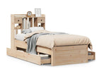 Bookshelf bed without mattress, 90x200 cm, solid pine wood