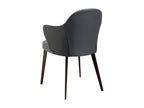 Homelumiere fabric and eco-leather chair in grey with steel legs - Set of 2 - Colour Homelumiere 53