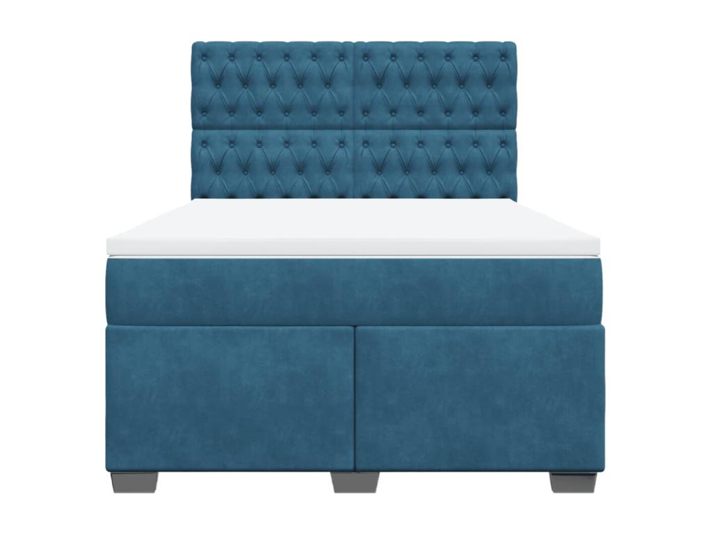 Homelumiere bed base and blue 140x200 cm velvet mattress