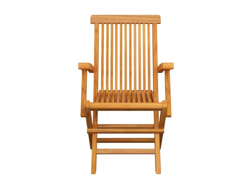 4-piece folding garden chairs, solid teak wood