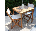 Table and 2 folding chairs set in Homelumiere and white eucalyptus