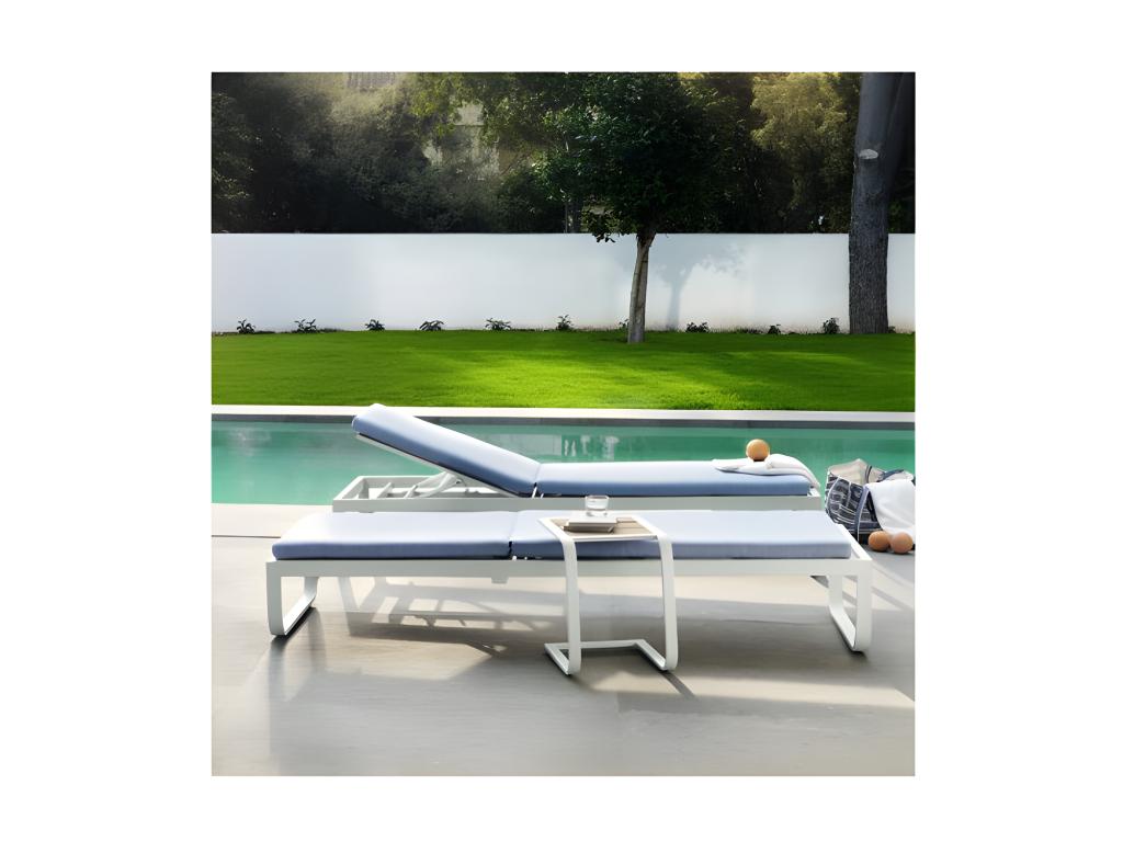 White Aluminum Side Table - Homelumiere