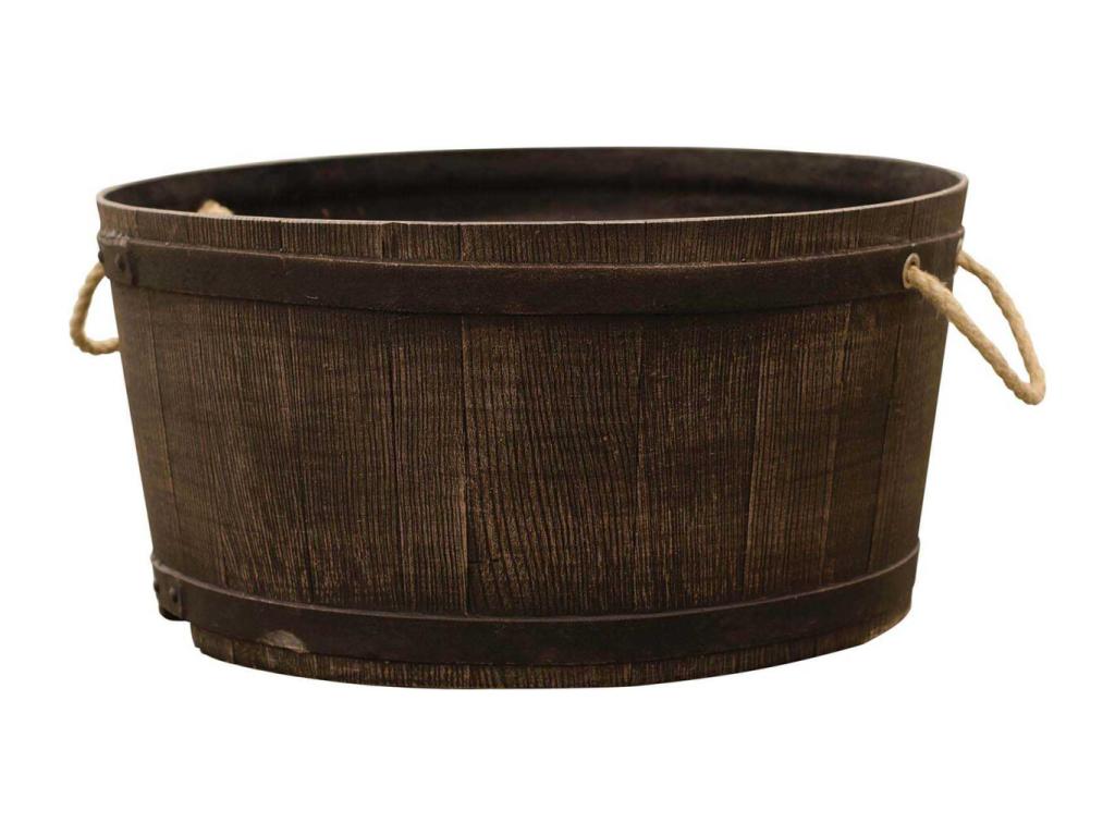 Homelumiere round polyethylene planter, barrel-shaped, 67x32.5 cm