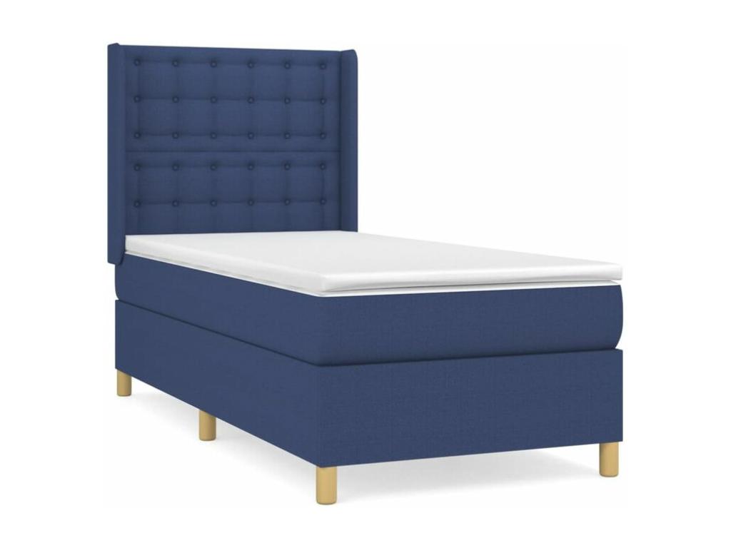 Homelumiere bed base with blue 90x190 mattress, fabric