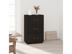 Black high sideboard 67x40x108.5 cm Solid pine wood
