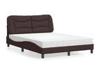 Bed with dark brown mattress 120x200 cm fabric