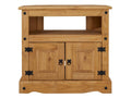 Homelumiere TV stand, 85cm, Mexican style, with 2 doors and 1 niche, solid pine, stained/waxed finish