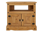 Homelumiere TV stand, 85cm, Mexican style, with 2 doors and 1 niche, solid pine, stained/waxed finish