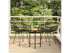3-piece garden dining set, black woven resin